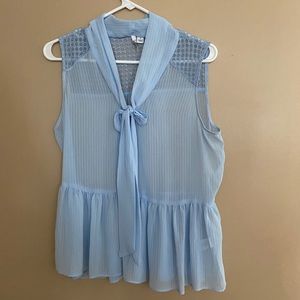 Sheer blue top